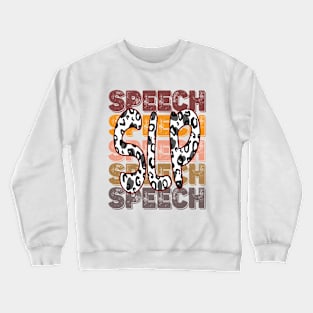 Speech Language Pathologist Stacked Cheetah Leopard Back to School Crewneck Sweatshirt